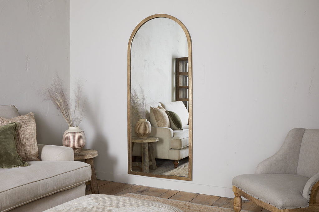 Miroir sur pied Murwara - Laiton antique