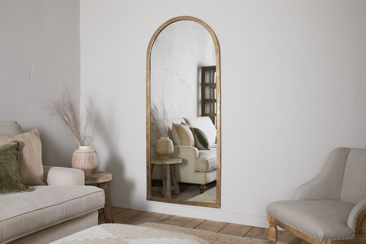 Miroir sur pied Murwara - Laiton antique