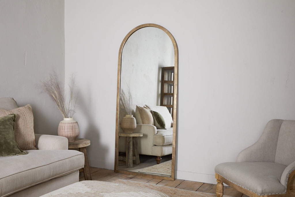 Miroir sur pied Murwara - Laiton antique