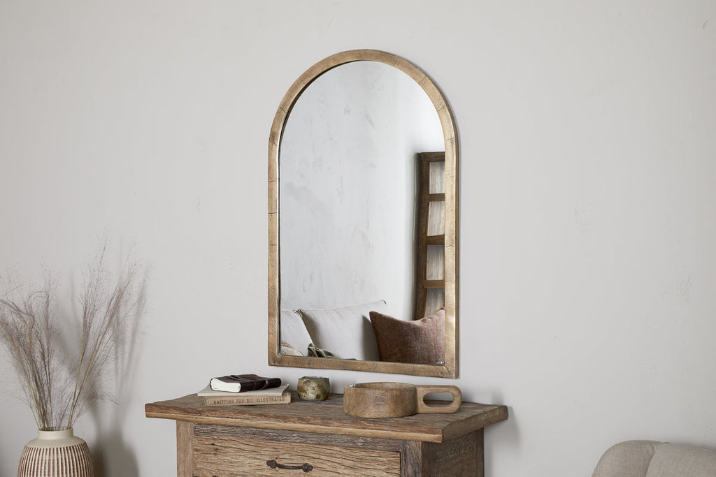 Miroir mural Murwara - Laiton antique