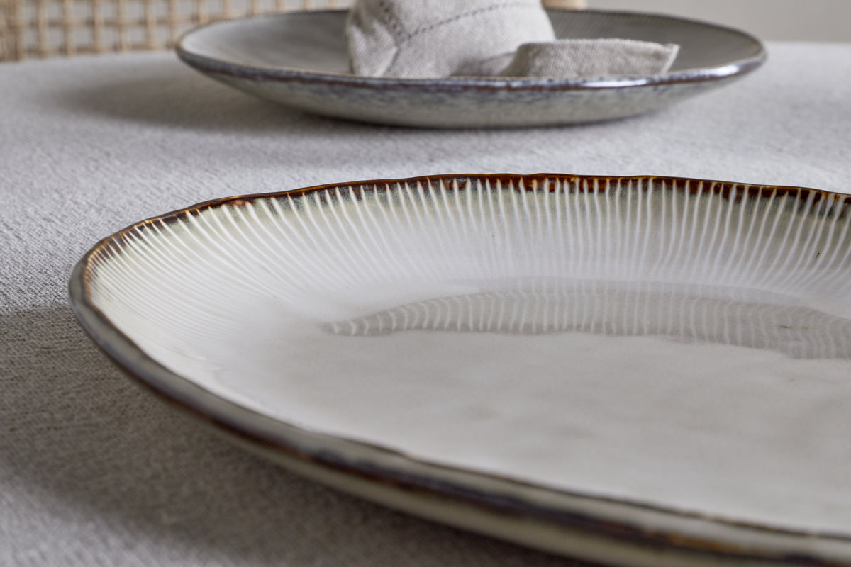 Plat ovale Malia grand format - Crème