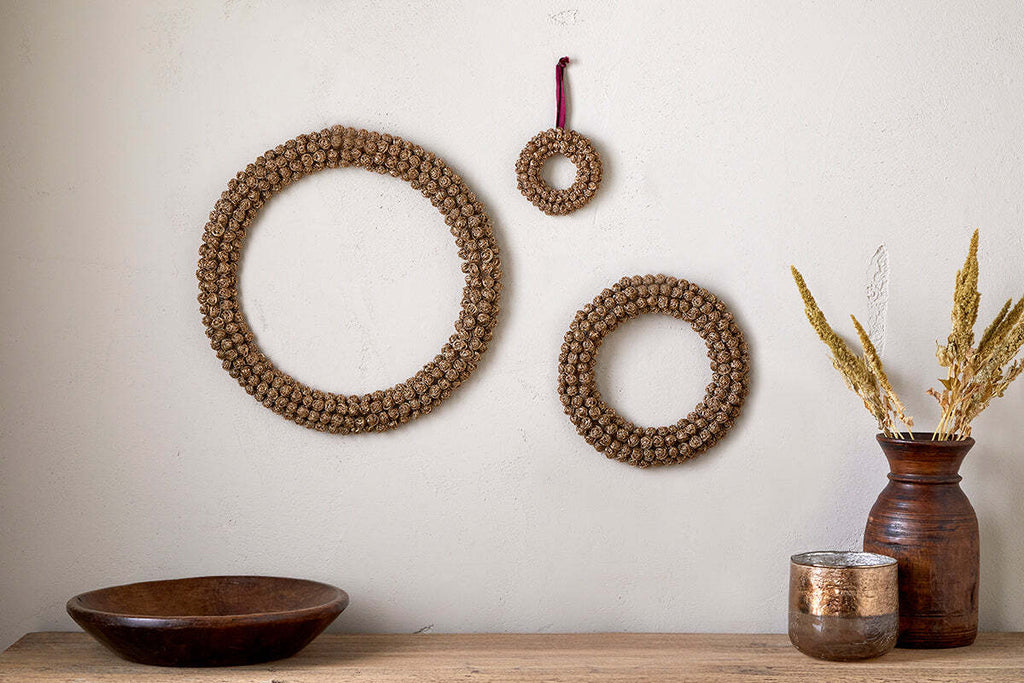 Couronne de boules en fil de fer Madhi - Laiton