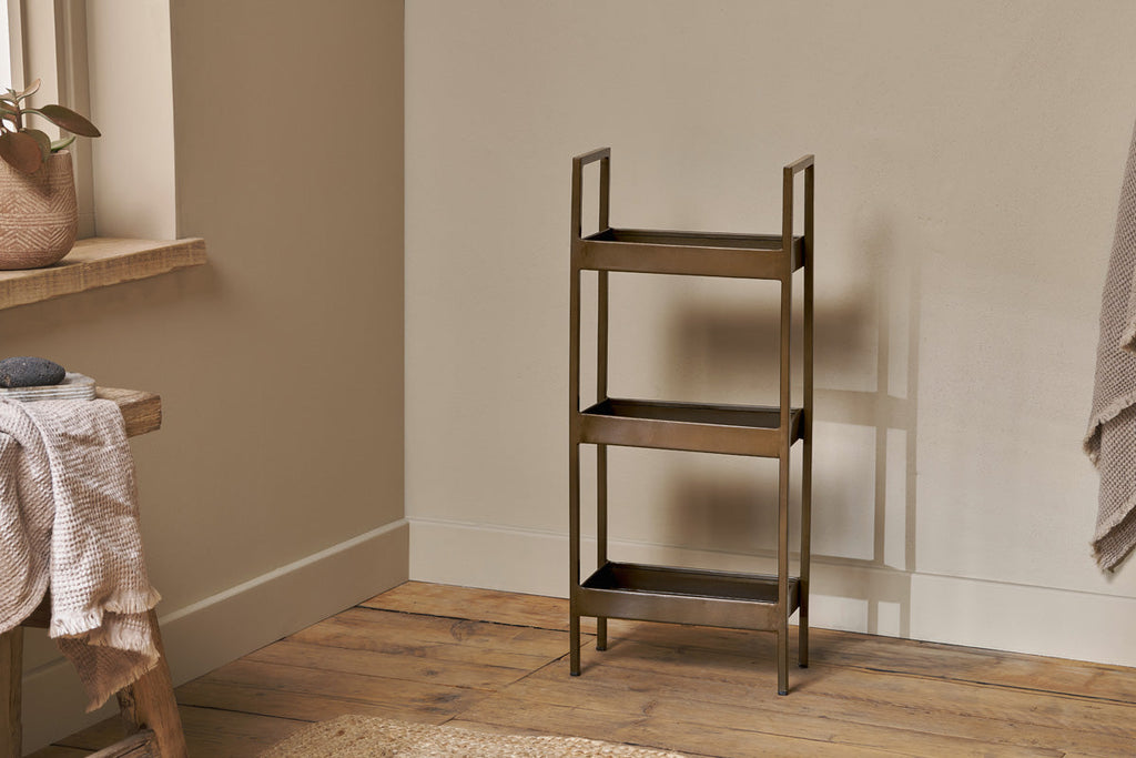 Panier de rangement pour salle de bain Mahi - Laiton antique