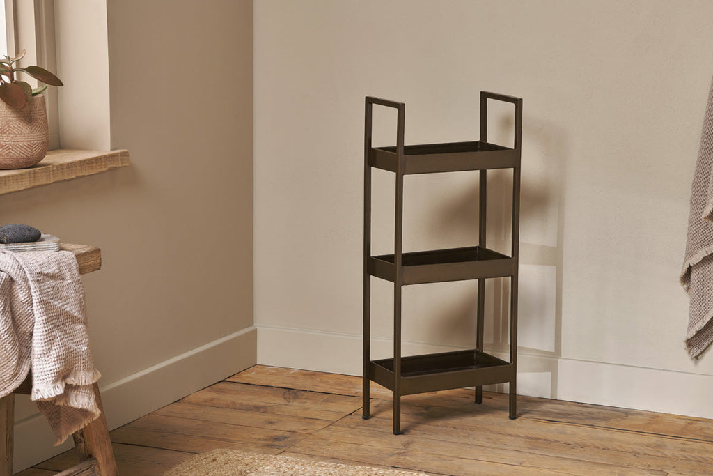 Panier de rangement pour salle de bain Mahi - Laiton antique