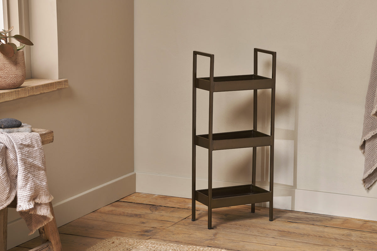 Panier de rangement pour salle de bain Mahi - Laiton antique