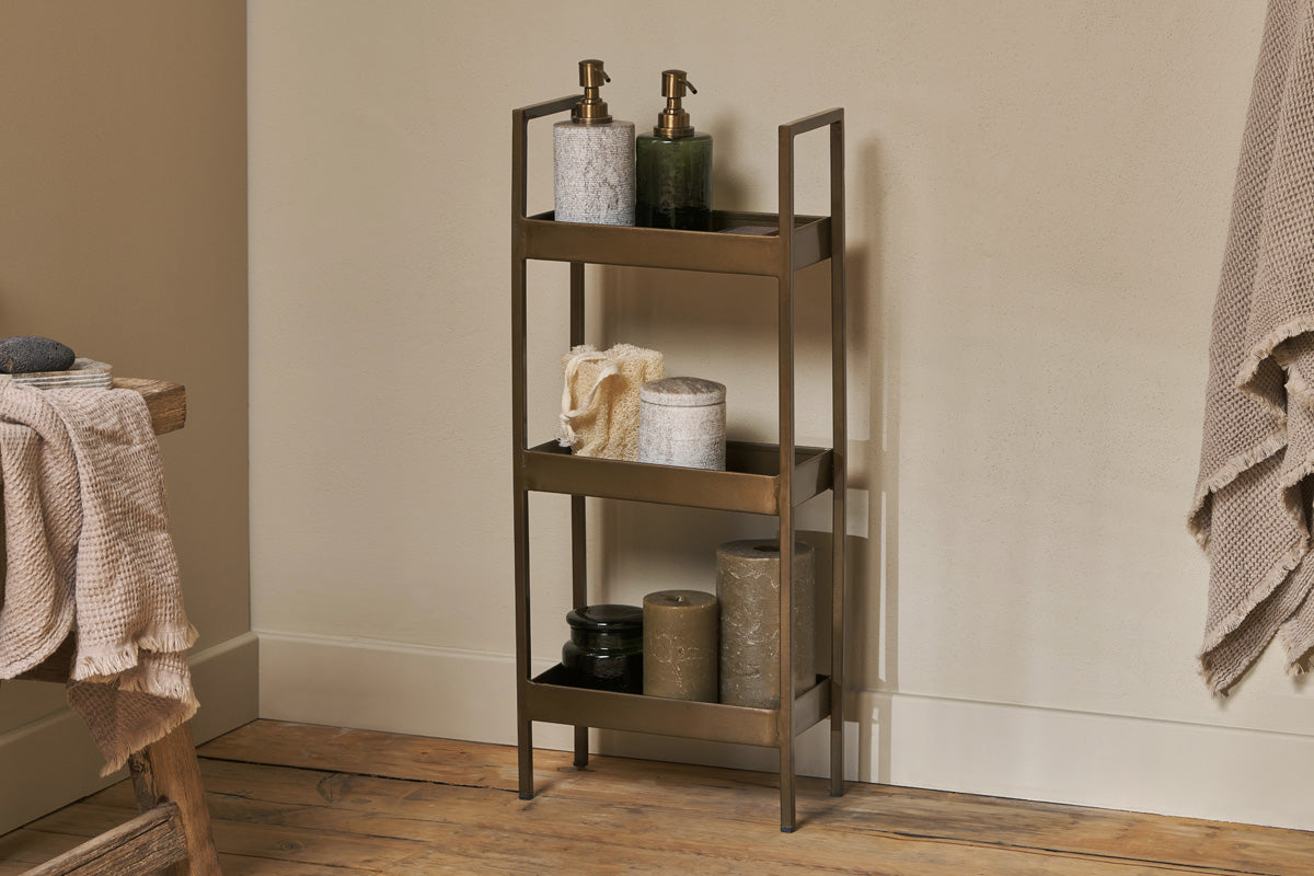 Panier de rangement pour salle de bain Mahi - Laiton antique