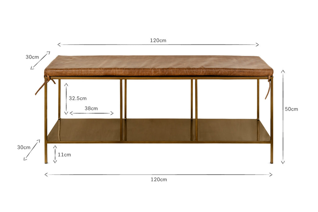 Banc en fer et cuir Mahi