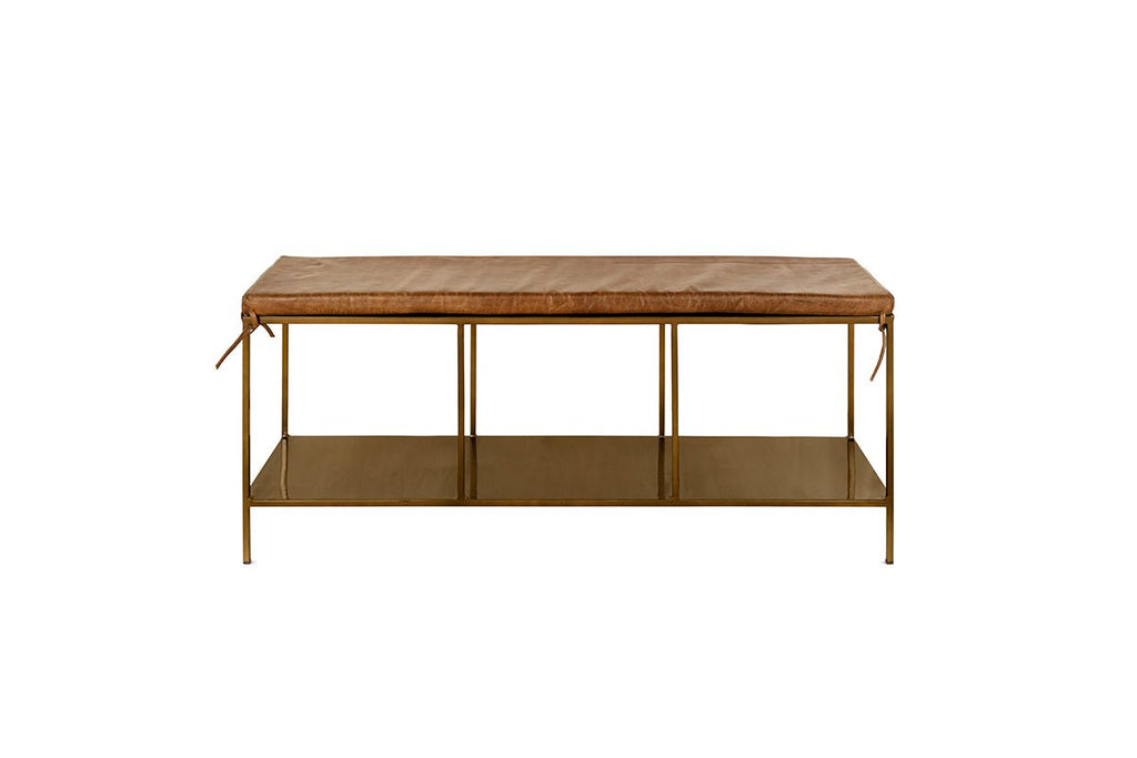 Banc en fer et cuir Mahi