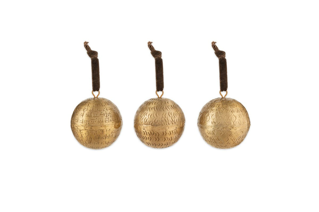 Boules rondes en métal Manya - Laiton - (Lot de 3)