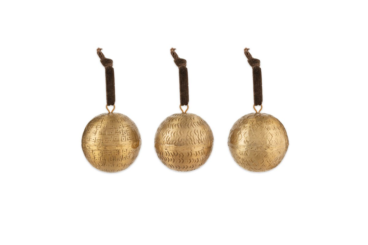 Boules rondes en métal Manya - Laiton - (Lot de 3)