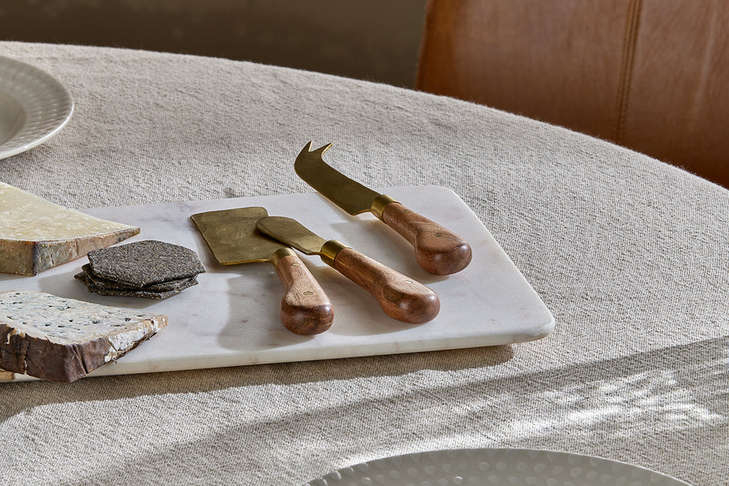 Ensemble de couteaux à fromage Maram - Naturel et doré (lot de 3)