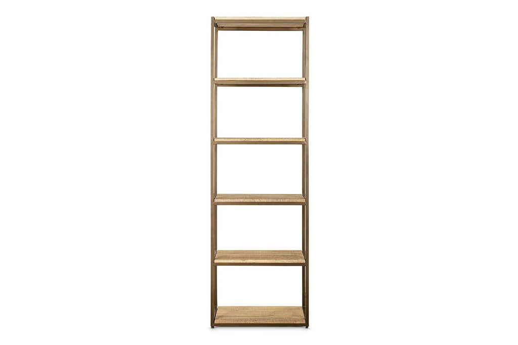 Étagères sur pied Marjori en bois de manguier et fer - Étroites