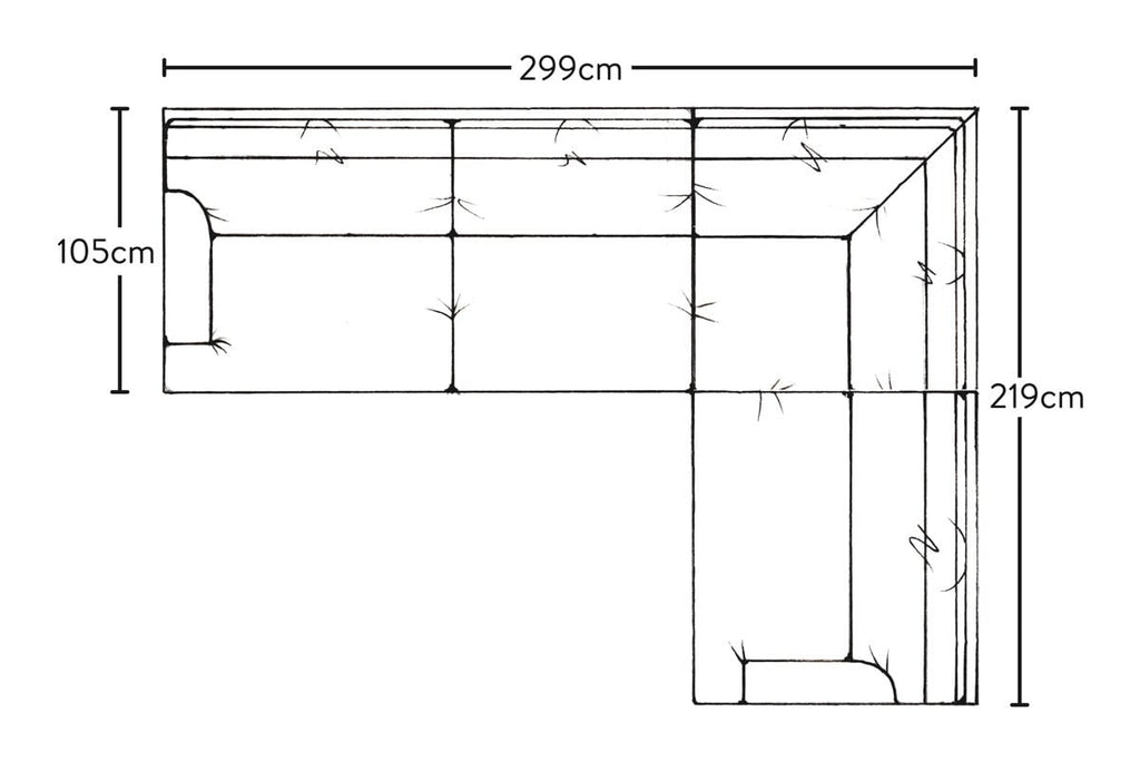 Canapé d'angle droit Marri Grand - Lin Brera Naturel