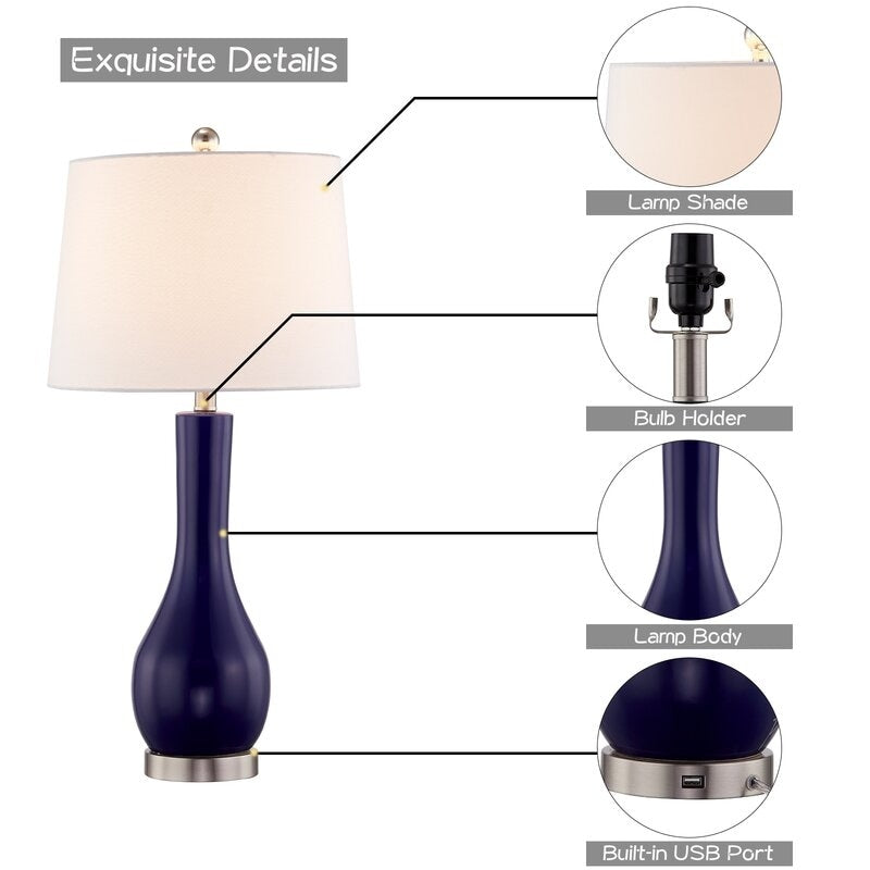 Ensemble de 2 lampes de table en céramique 28,5 avec port USB