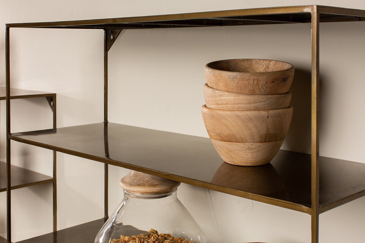 Étagère en fer Meghana avec crochets - Large