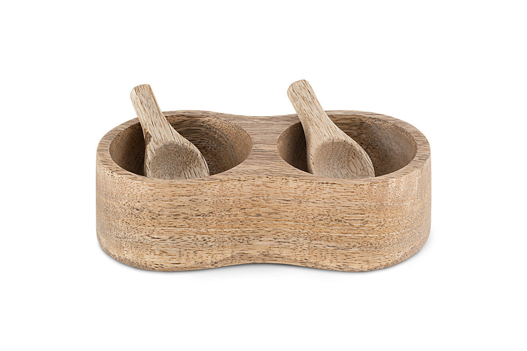 Serviteur à sel et poivre en bois de manguier Milaku - Naturel