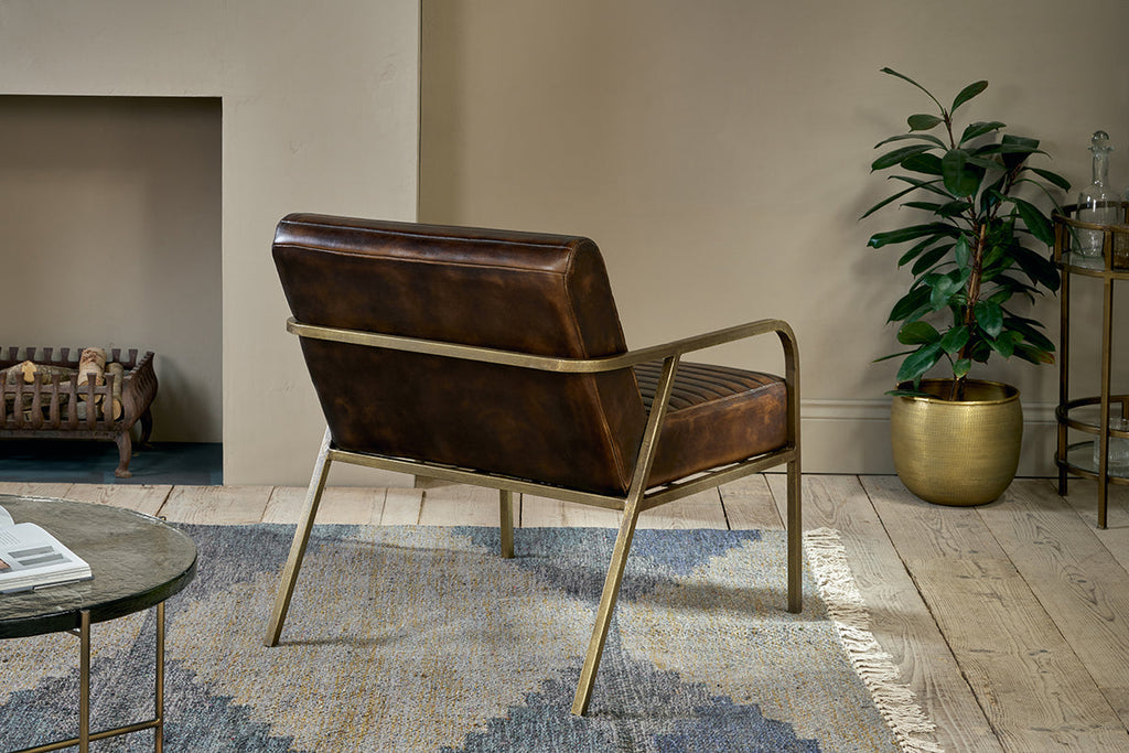 Fauteuil Mirai en cuir côtelé