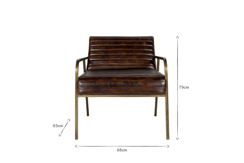 Fauteuil Mirai en cuir côtelé