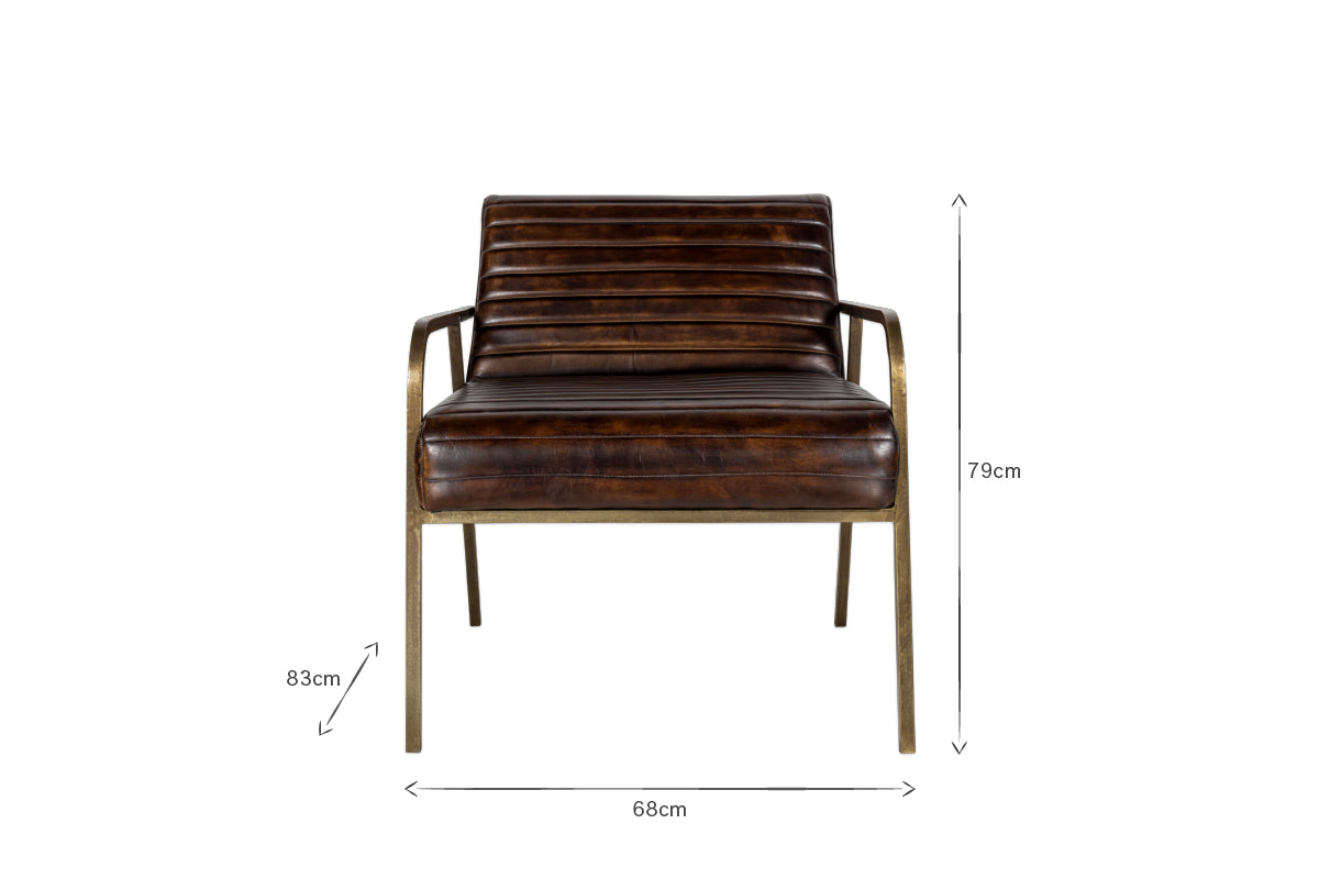 Fauteuil Mirai en cuir côtelé