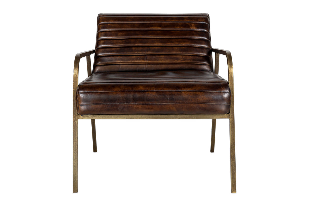 Fauteuil Mirai en cuir côtelé