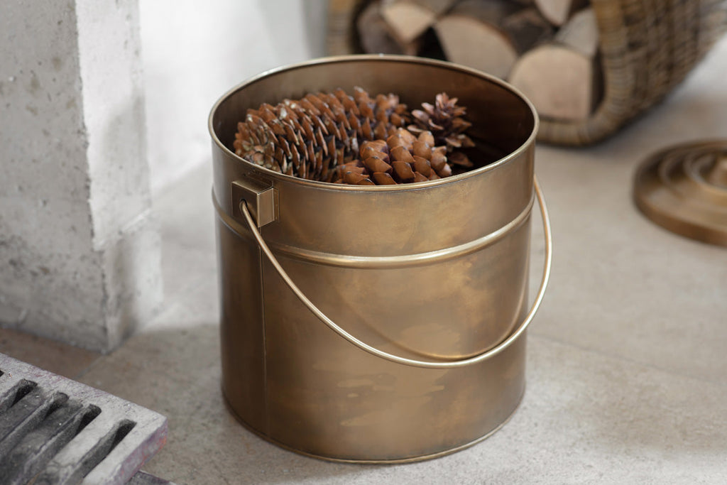 Seau de cheminée en fer Mosat - Laiton antique