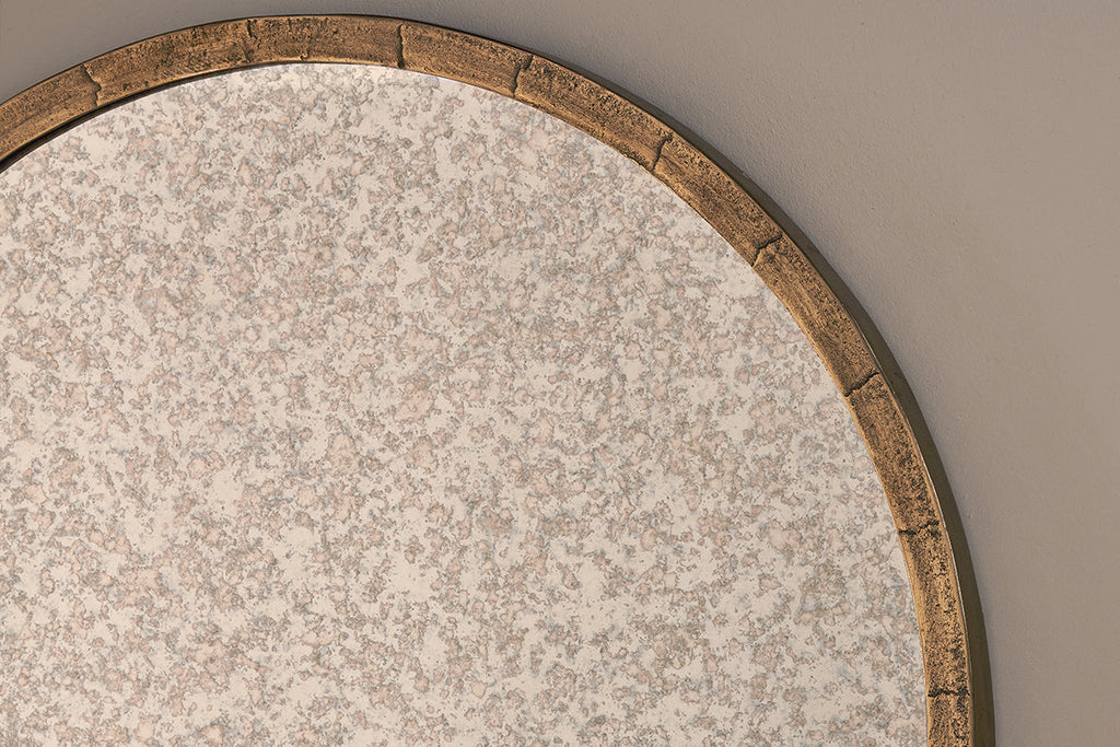 Miroir arqué en verre antique Murwara - Laiton antique