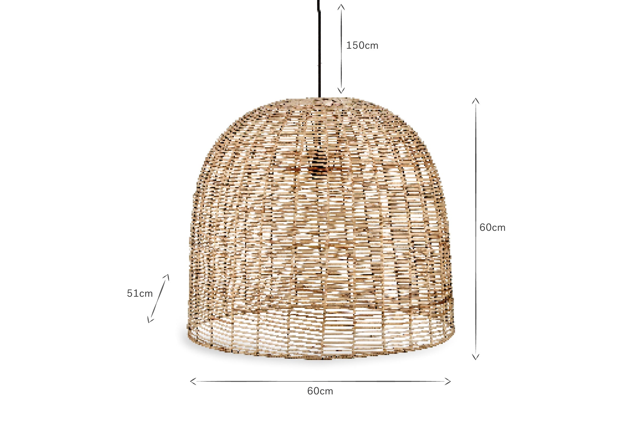 Suspension Noko en osier - Grand