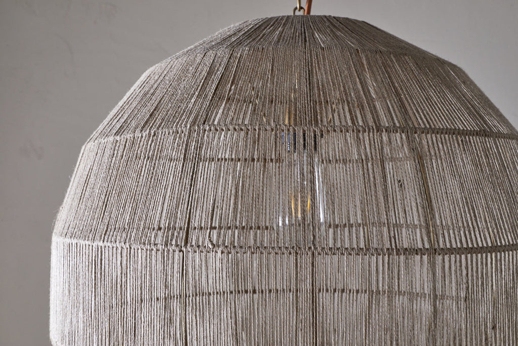 Pendentif sphérique en jute tissé Nilaveli - Naturel