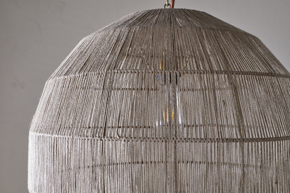 Pendentif sphérique en jute tissé Nilaveli - Naturel