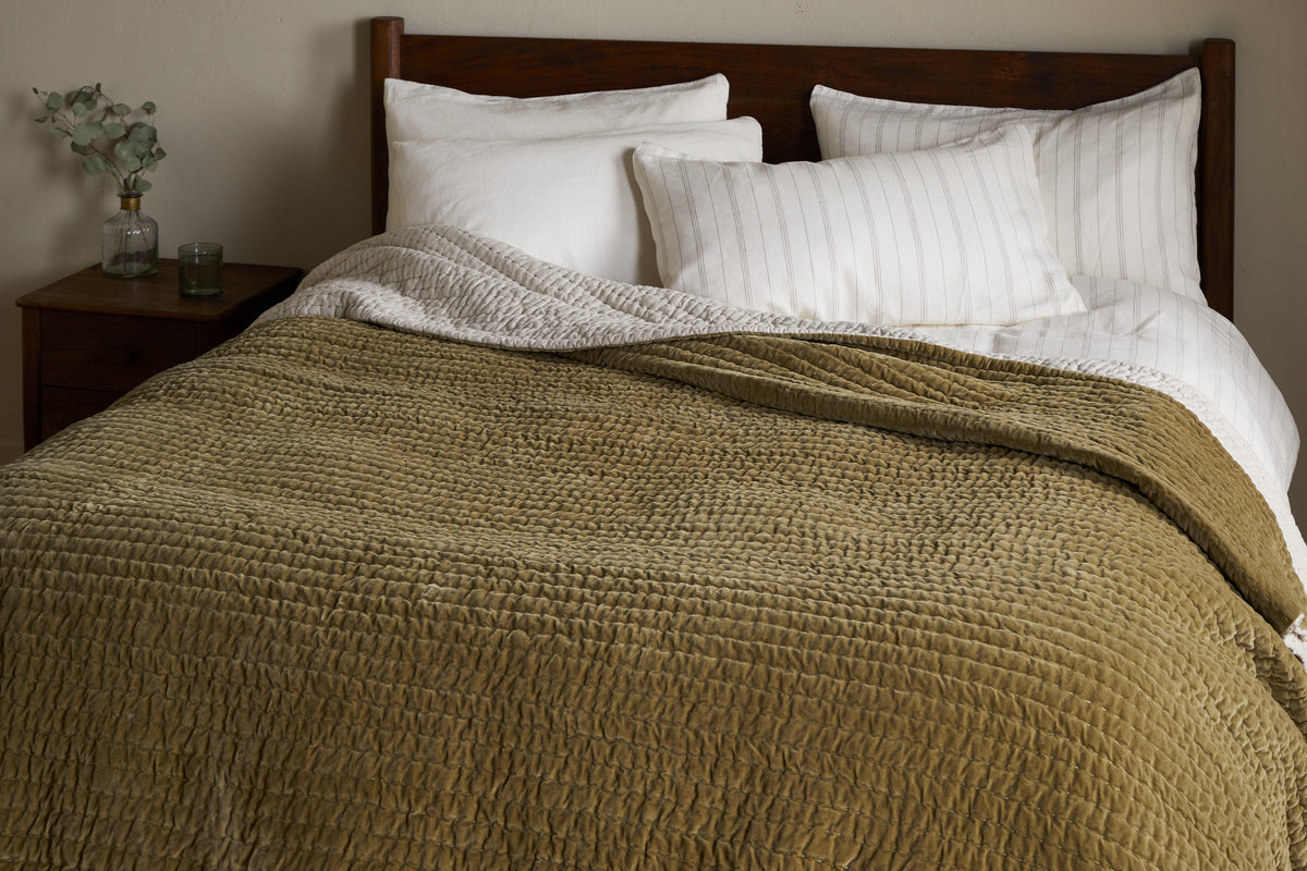 Couette Nidra en velours et lin - Mousse