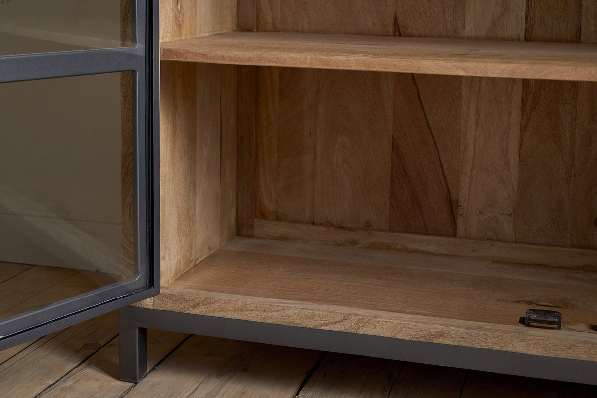 Buffet Nirvi en bois de manguier et fer forgé - Noir