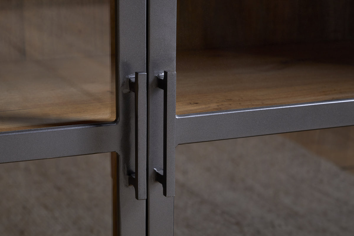 Buffet Nirvi en bois de manguier et fer forgé - Noir