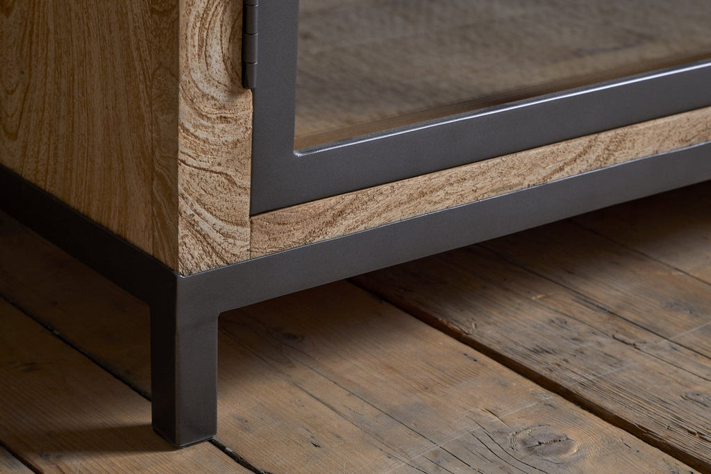 Buffet Nirvi en bois de manguier et fer forgé - Noir