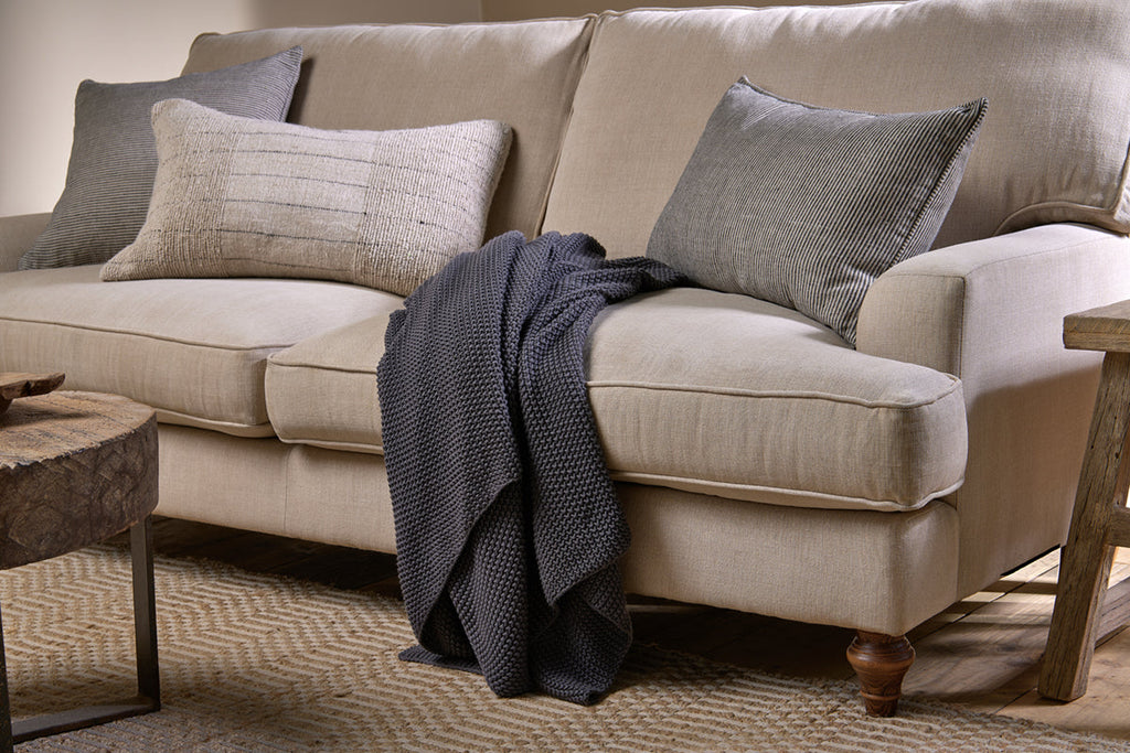 Plaid en coton Nahan à point de mousse - Anthracite