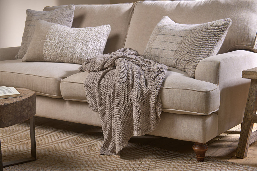 Plaid en coton Nahan à point de mousse - Pierre