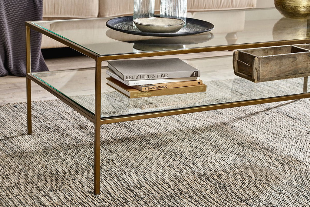 Table basse Nakuru en fer et verre