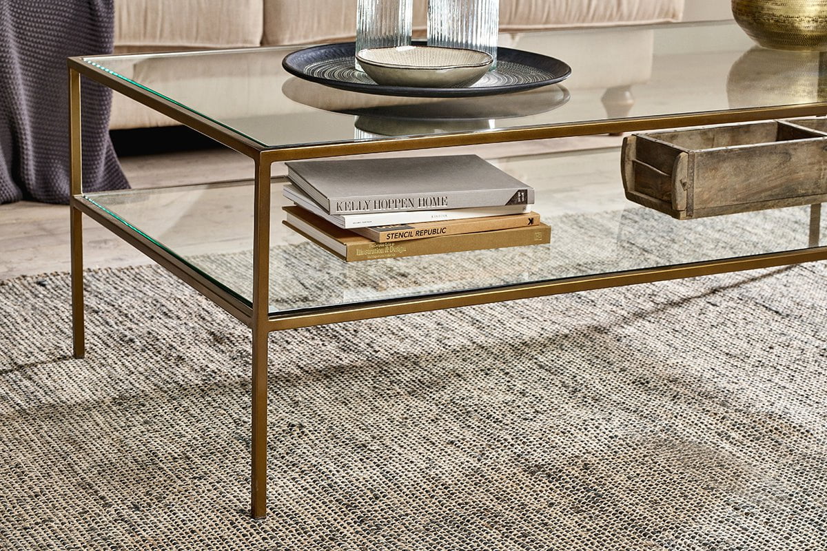 Table basse Nakuru en fer et verre