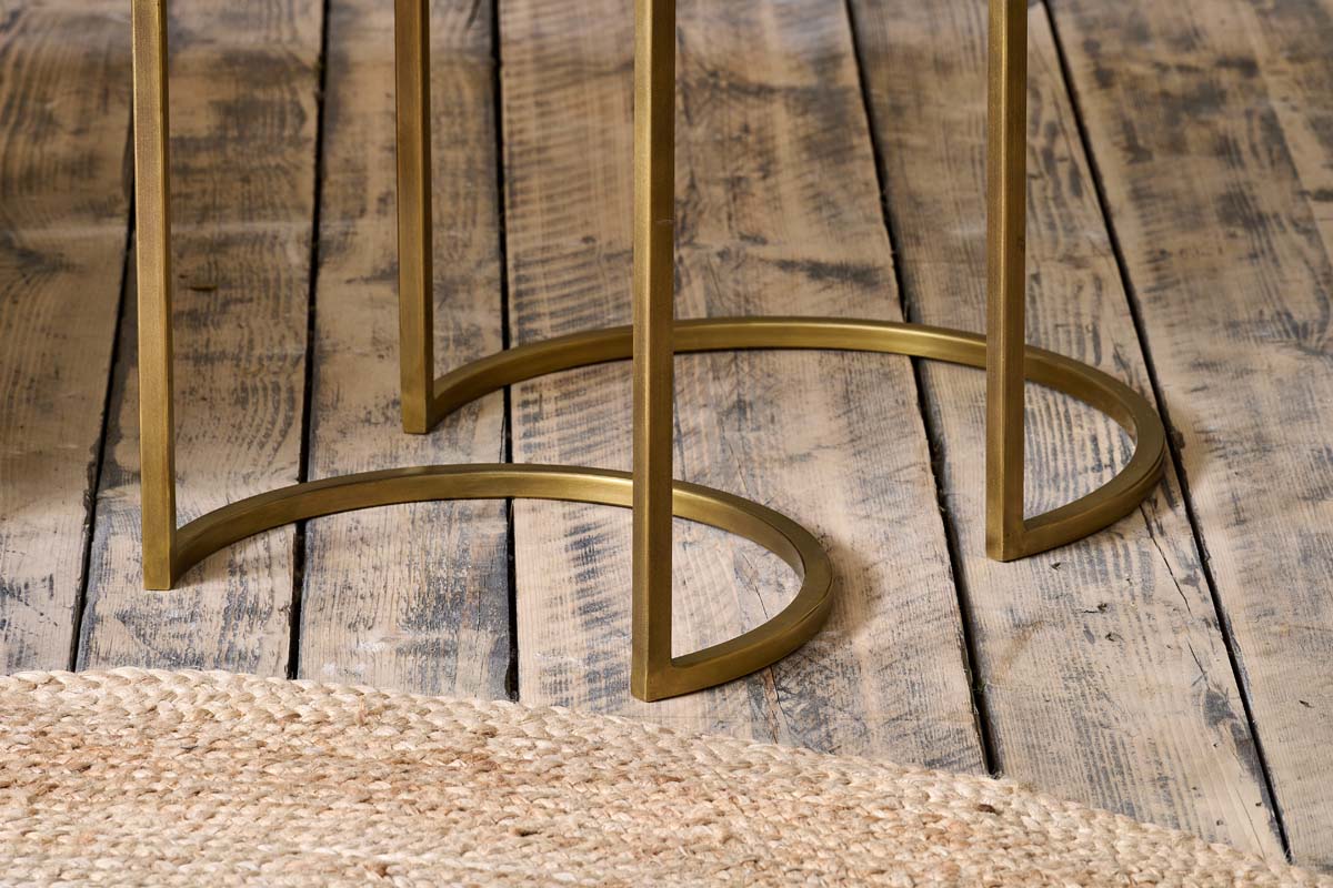 Ensemble de tables d'appoint Nakuru en fer et verre - Laiton