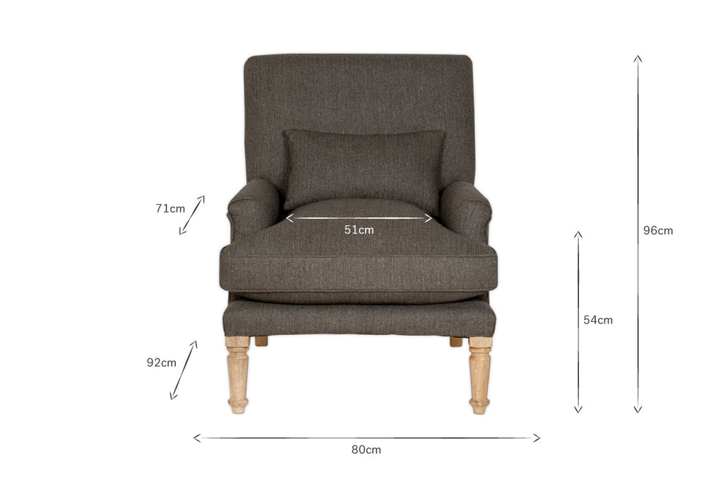 Fauteuil Nalla en laine - Anthracite