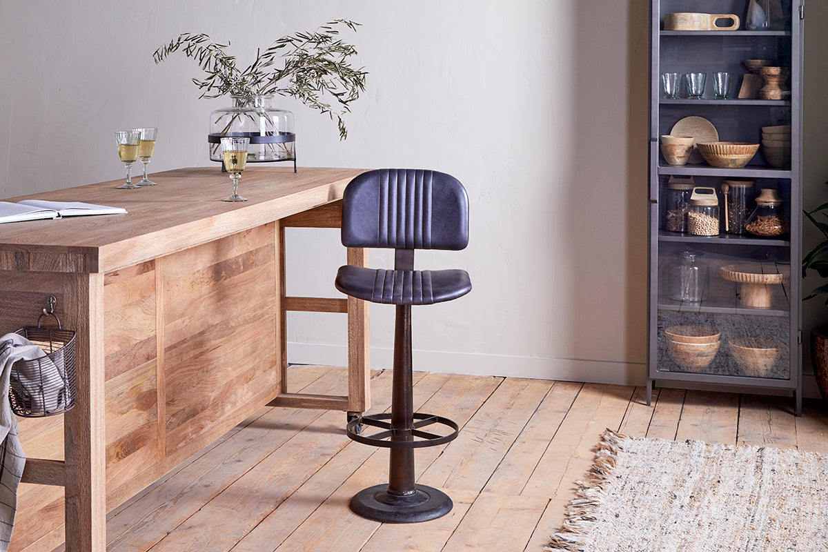 Chaise de bar Narwana - Noir vieilli