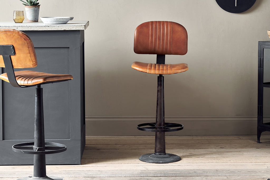 Chaise de bar Narwana - Beige vieilli