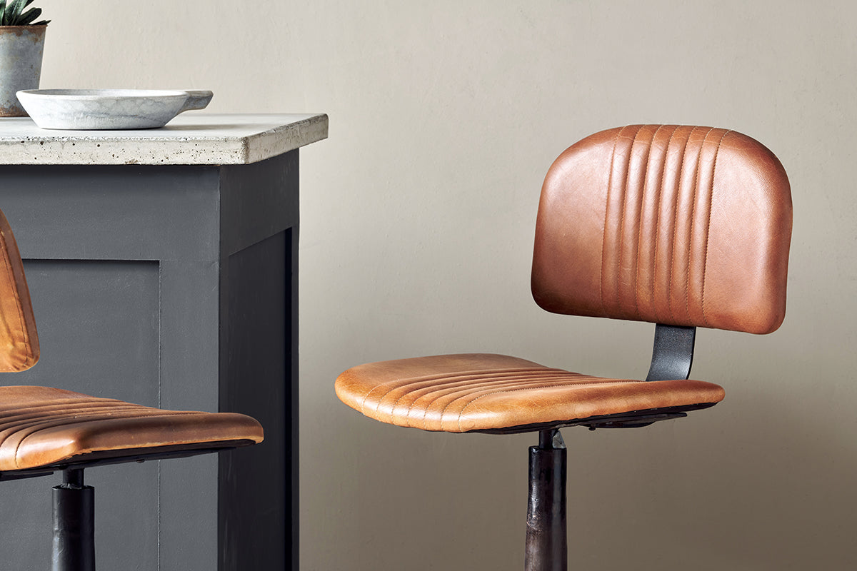 Chaise de bar Narwana - Beige vieilli