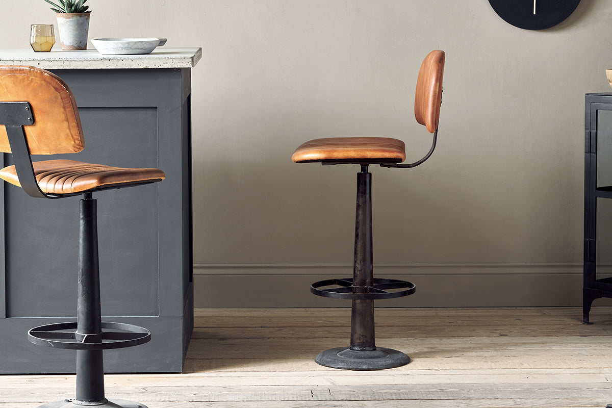 Chaise de bar Narwana - Beige vieilli