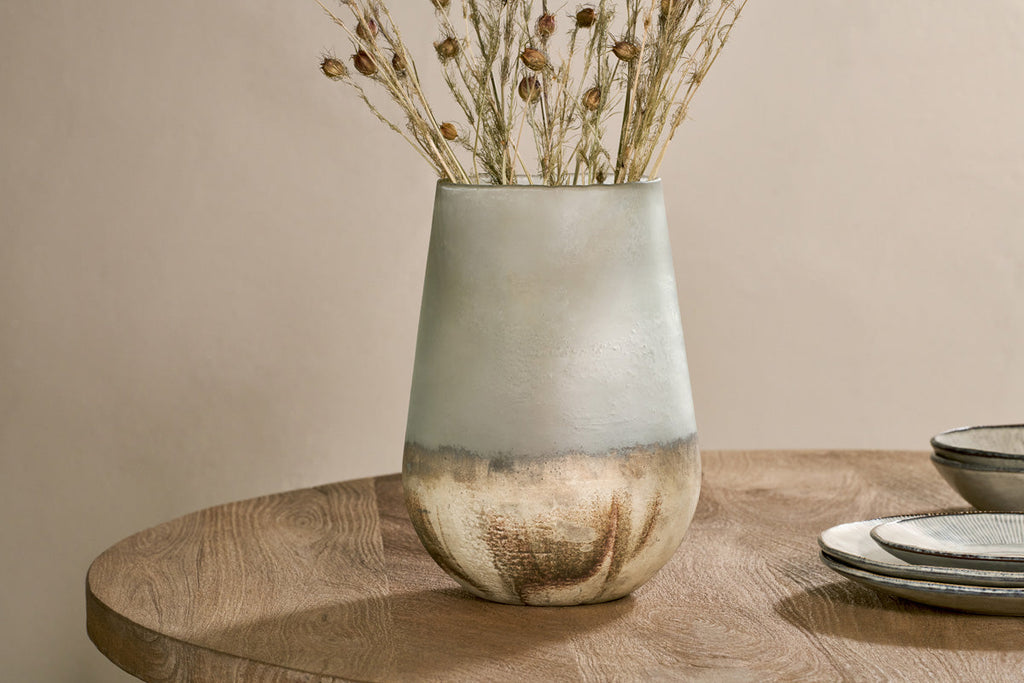 Vase en verre recyclé Ngolo - Gris fumé vieilli