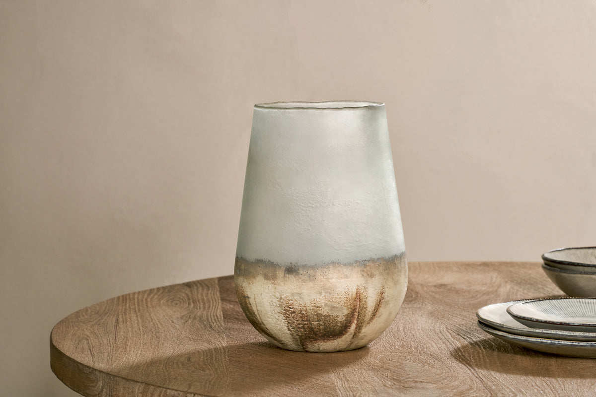 Vase en verre recyclé Ngolo - Gris fumé vieilli