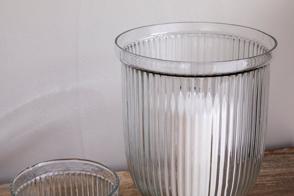 Bougeoir en verre recyclé Nia - Transparent