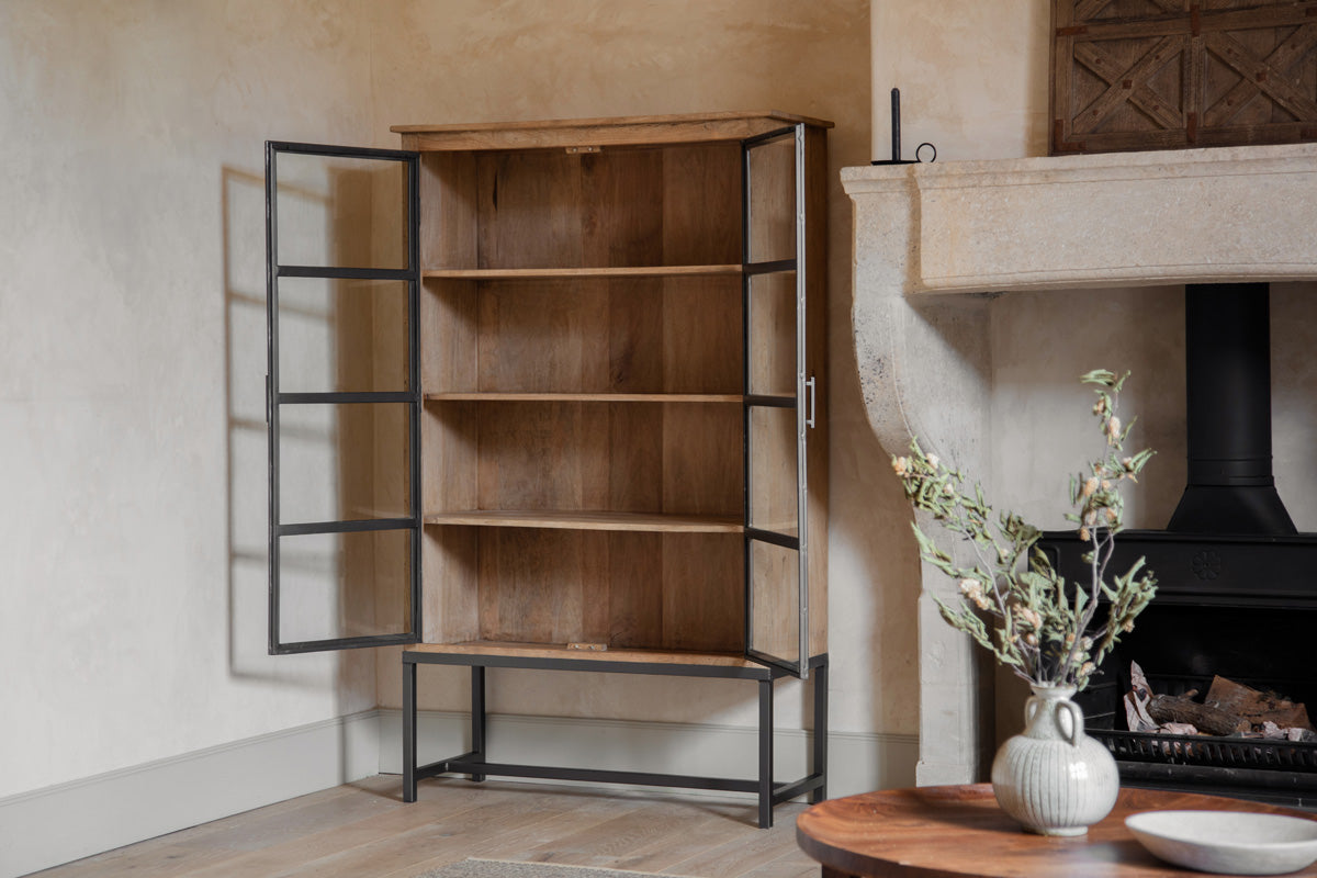 Armoire Nirvi en bois et fer - Noire