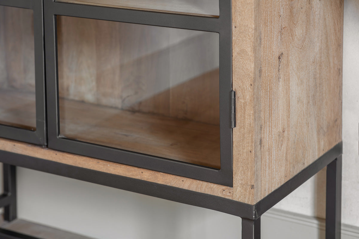 Armoire Nirvi en bois et fer - Noire