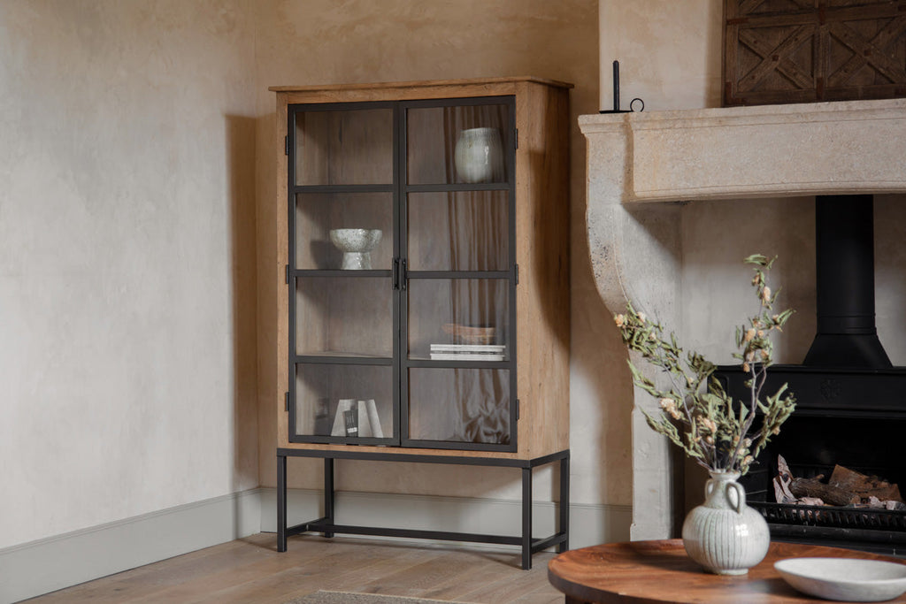 Armoire Nirvi en bois et fer - Noire