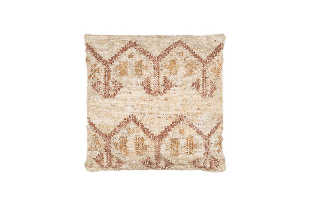 Housse de Coussin Nuvali en Coton et Jute - Rouille